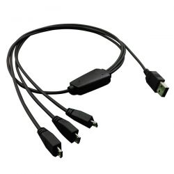 ROLINE 11.02.8306 :: ROLINE USB 2.0 Charging Cable, 1x A - 3x Micro B, M/M 0.8m