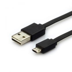 ROLINE 11.02.8765 :: ROLINE USB 2.0 кабел, USB Type A M - Micro USB B M, reversible, черен, 1.0 м