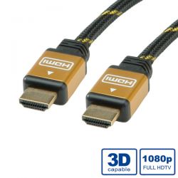 ROLINE 11.04.5506 :: ROLINE Gold HDMI High Speed Cable with Ethernet, HDMI M-M 10 m