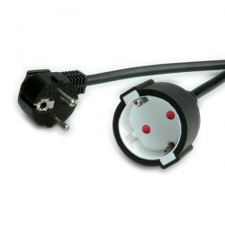 VALUE 19.99.1168 :: Extension Cable with Schuko connectors, AC 230V, black, 10.0 m