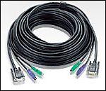 ATEN 2L-1010P/C :: KVM кабел, HD15 M + 2x PS2 M >> HD15 F + 2x PS2 M, 10.0 м