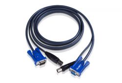 ATEN 2L-5002U :: KVM Cable, HD15 M + USB A type M >> HD15 F + USB type B M, 1.8 m