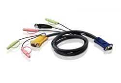ATEN 2L-5301U :: KVM Cable, HD15 M + USB type A M + 2 Audio Plugs >> SHDB15 M + 2 Audio Plugs, 1.2 m