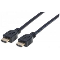 MANHATTAN 353922 :: CL3 защитен 4k High Speed HDMI кабел с Ethernet за монтаж в стена, HEC, ARC, 3D, 4K, M/M, Shielded, Черен, 1.0 m