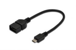 ASSMANN AK-300309-002-S :: USB кабел с адаптер, OTG, micro B/M - A/F