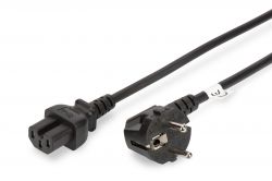 ASSMANN AK-440122-018-S :: Захранващ кабел, CEE 7/7 (Typ-F) към C15, H05V2V2-F 3*1.0mm, 1.8м, черен