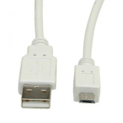 ROLINE S3153-100 :: Кабел USB А/М - microB/M 3.0 м, бежов цвят