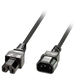 LINDY 30314 :: IEC C14 to IEC C15 'Hot Condition' Power Cable. 2m