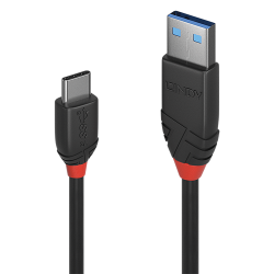 LINDY 36917 :: USB 3.1 Type A to Type C, 3A, Black Line, 1m