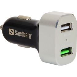 SANDBERG SNB-441-10 :: Car Charger 1x QC 3.0 + 1x USB, 2.4A