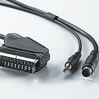 VALUE 11.99.4310 :: DVD cable set, 5.0m, Scart/M to SVHS/M + 3.5mm Stereo/M, tin-plated, black colour