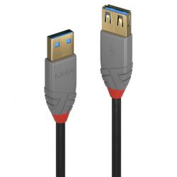 LINDY LNY-36760 :: USB 3.1 Gen1 кабел, Anthra Line,  Type A-А, M/F, удължителен, 0.5 м