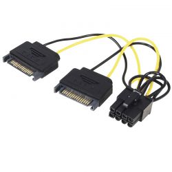 LINDY LNY-33860 :: 8 pin to 2x 15 pin SATA PCIe Power Adapter