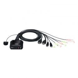 ATEN CS22H :: 2-Port USB HDMI Cable KVM Switch with Remote Port Selector, 4K video