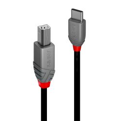 LINDY LNY-36940 :: 0.5m USB 2.0 Type C to B Cable, Anthra Line