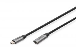 DIGITUS DB-300230-010-S :: Кабел USB USB-3.0 Gen.1 Type-C, удължителен, M/F, 1м