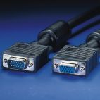 ROLINE 11.04.5352 :: VGA кабел HD15 M/F, 2.0 м с феритни накрайници, удължителен, Quality