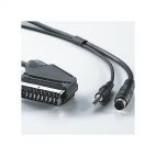 VALUE 11.99.4312 :: DVD комплект кабели, 20.0 м, Scart/M към SVHS/M + 3.5 мм Stereo/M, tin-plated, черен цвят