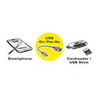 VALUE 11.99.8311 :: USB кабел с адаптер, OTG, micro B/M - A/F, 0.15 m