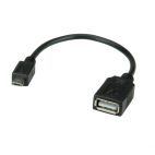 VALUE 11.99.8311 :: USB кабел с адаптер, OTG, micro B/M - A/F, 0.15 m