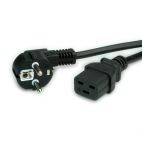 VALUE 19.99.1553 :: Захранващ кабел, Schuko, IEC320 - C19, 16A, черен, 3.0 м