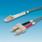 ROLINE 21.15.9852 :: Fiber Patch кабел, 2.0 м, тип LC/SC, Duplex, Multimode, 50/125um, 3.0 мм, сив цвят