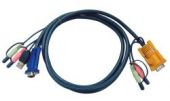 ATEN 2L-5302U :: KVM кабел, HD15 M + USB type A M + 2 Audio Plugs >> SHDB15 M + 2 Audio Plugs, 1.8 м