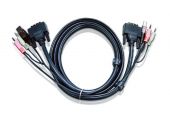 ATEN 2L-7D03UD :: DVI KVM кабел, Dual Link, DVI-D M + USB type A M + 2 Audio plugs >> DVI-D M + USB type B M + 2 Audio plugs, 3.0 м