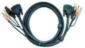 ATEN 2L-7D03U :: DVI KVM кабел, DVI-D M + USB type A M + 2 Audio plugs >> DVI-D M + USB type B M + 2 Audio plugs, 3.0 м