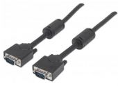 MANHATTAN 317733 :: SVGA Monitor Cable HD15 Male / HD15 Male with Ferrite Cores, 3.0 m, Black