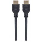 MANHATTAN 353953 :: CL3 защитен 4k High Speed HDMI кабел с Ethernet за монтаж в стена, HEC, ARC, 3D, 4K, M/M, Shielded, Черен, 5.0 m