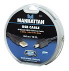 MANHATTAN 390378 :: Кабел USB 2.0 A-Mini 4pin, 3.0 м, сребрист цвят