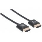 MANHATTAN 394369 :: Ултра тънък 4k High Speed HDMI кабел с Ethernet, HEC, ARC, 3D, 4K, M/M, Shielded, Черен, 1.8 m