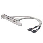 ASSMANN AK-300301-002-E :: USB Slot Bracket Cable, 2x type A-2x5pin IDC, F/F, 0.25m, USB 2.0