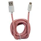 TUCANO CA-COMU-R/4 :: USB кабел, Type A - Micro B, M/M, червено+бяло или черно+бяло, 2.0 м