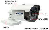 KGUARD CKT001 :: Комплект от 4 охранителни камери за DVR с кабели и захранване, 3x HW307E + 1x HZ213A