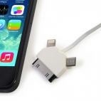 TUCANO DC-TRIRE-W :: Зарядно за кола, Micro USB, 30-pin и 8-pin конектори, подходящо за iPhone/iPad