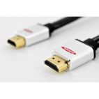 EDNET 84482 :: HDMI High Speed connection cable, type A, M/M, 3.0m, w/Ethernet, Ultra-HD UL, si/bl, cotton, gold