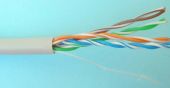 ELAN 098248 :: Мрежов кабел, UTP, Cat. 5e, Ø 5.50 ± 0.20 мм, 1000 м макара, сив
