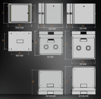 MIRSAN MR.EKG12U.01 :: Double-Section Module for Wall Type NETWORK Cabinet - 600 x 150 x 631 mm / 12U, Black