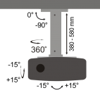 SBOX PM-18S :: Стойка за проектор, за таван, 13.5 кг, 380-580 мм