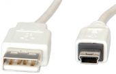 ROLINE S3143-100 :: USB 2.0 кабел, тип A към 5-Pin mini, 3.0 м