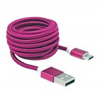 SBOX USB AM-MICRO-15P :: USB кабел, Type A - Micro B, M/M, 1.5 м, розов