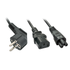 LINDY 30047 :: Захранващ Y-образен кабел, 1 x Schuko към 1 x C13 и 1 x C5, 2m