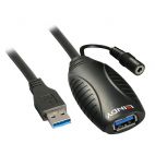 LINDY LNY-43099 :: USB 3.0 активен удължителен кабел, Type A M / Type A F, 15.0 м