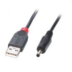 LINDY LNY-70266 :: Захранващ кабел USB Type A M към жак с 1.35 мм / 3.5мм вътрешен/външен диаметър, 5V DC, 1.5 м