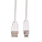 VALUE 11.99.8831 :: USB 2.0 кабел, A - B, M/M, бял цвят, 3.0 м