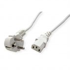 VALUE 19.99.1019 :: Захранващ кабел, прав IEC конектор, бял цвят, 1.8 м