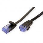 VALUE 21.99.0820 :: UTP Patch кабел, Cat.6A (Class EA), черен цвят, 0.5 м, плосък