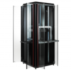 MIRSAN MR.GTV22U61.01 :: Free Standing VERSATILE Cabinet - 22U, D=1000mm, W=610mm, Black, Versatile